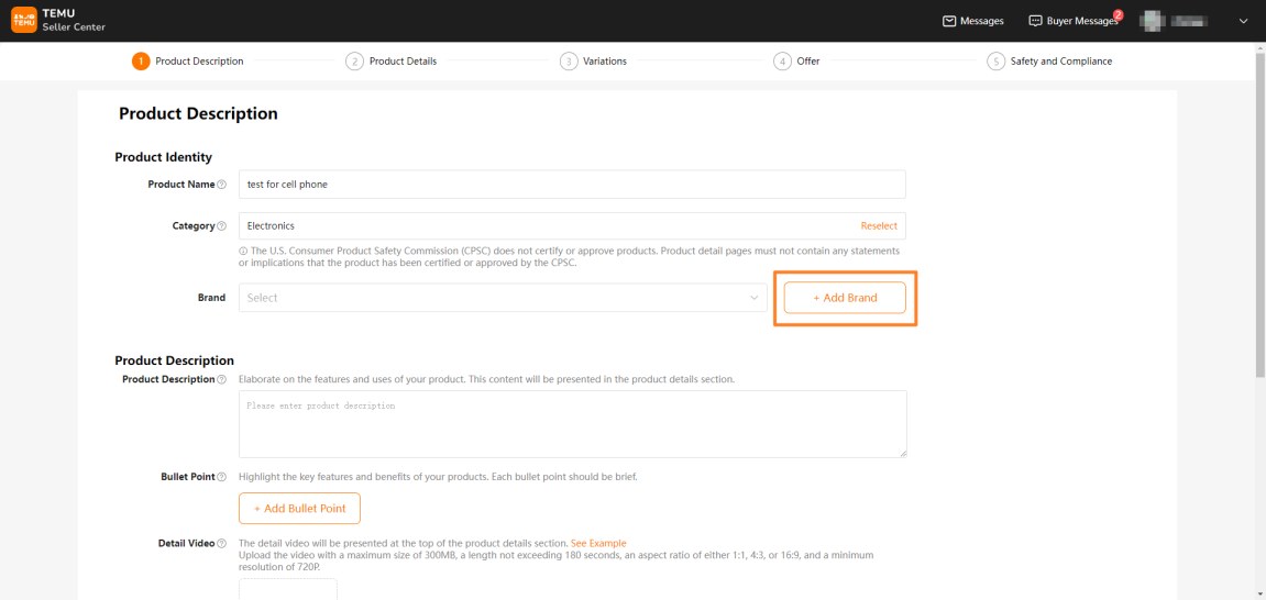 Trang Add Shipping Template trên TEMU