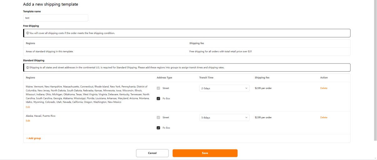 Màn hình chọn category trước khi tạo listing TEMU