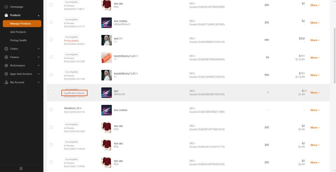 Màn hình Safety & Compliance trong listing TEMU